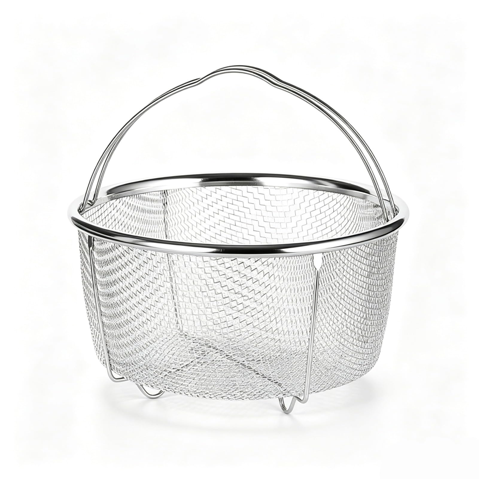 Mesh Steamer Basket, Stainless Steel Mesh Net Strainer Basket, Pressure Cookers and Pots with Handle Steam or Cook Fruits Vegetables and Pastas for Kitchen Use