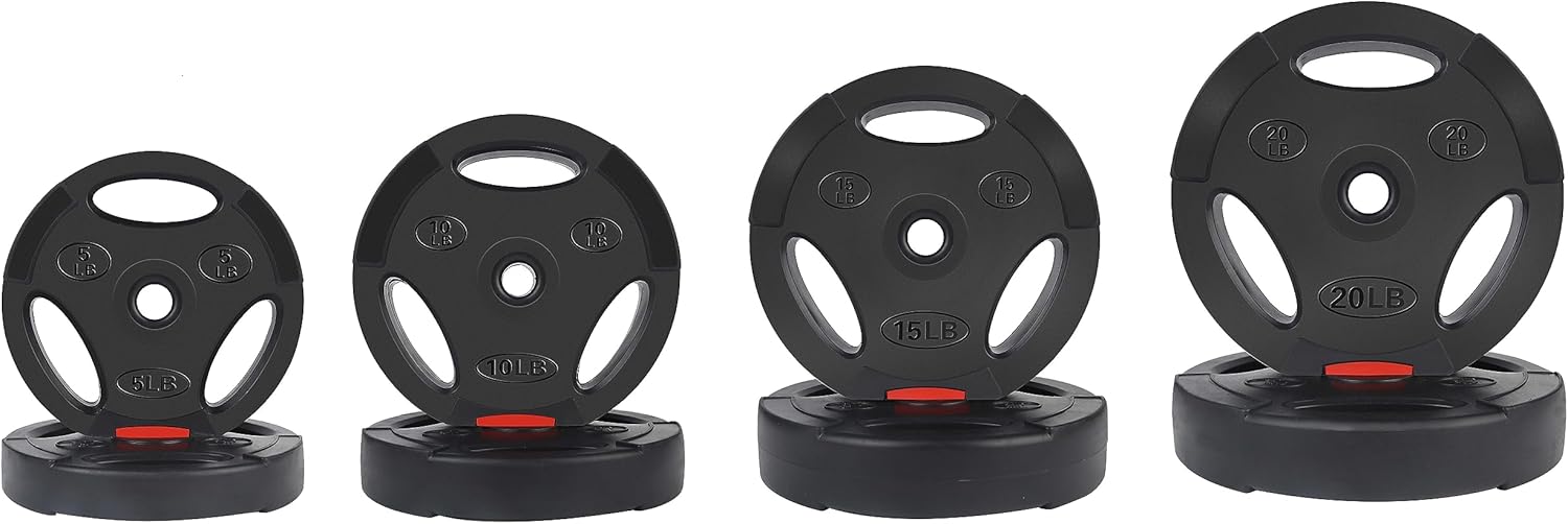100-Pound Weight Set for Home Gym with Six Plates and Optional 1x 5FT Standard Barbell with Locks