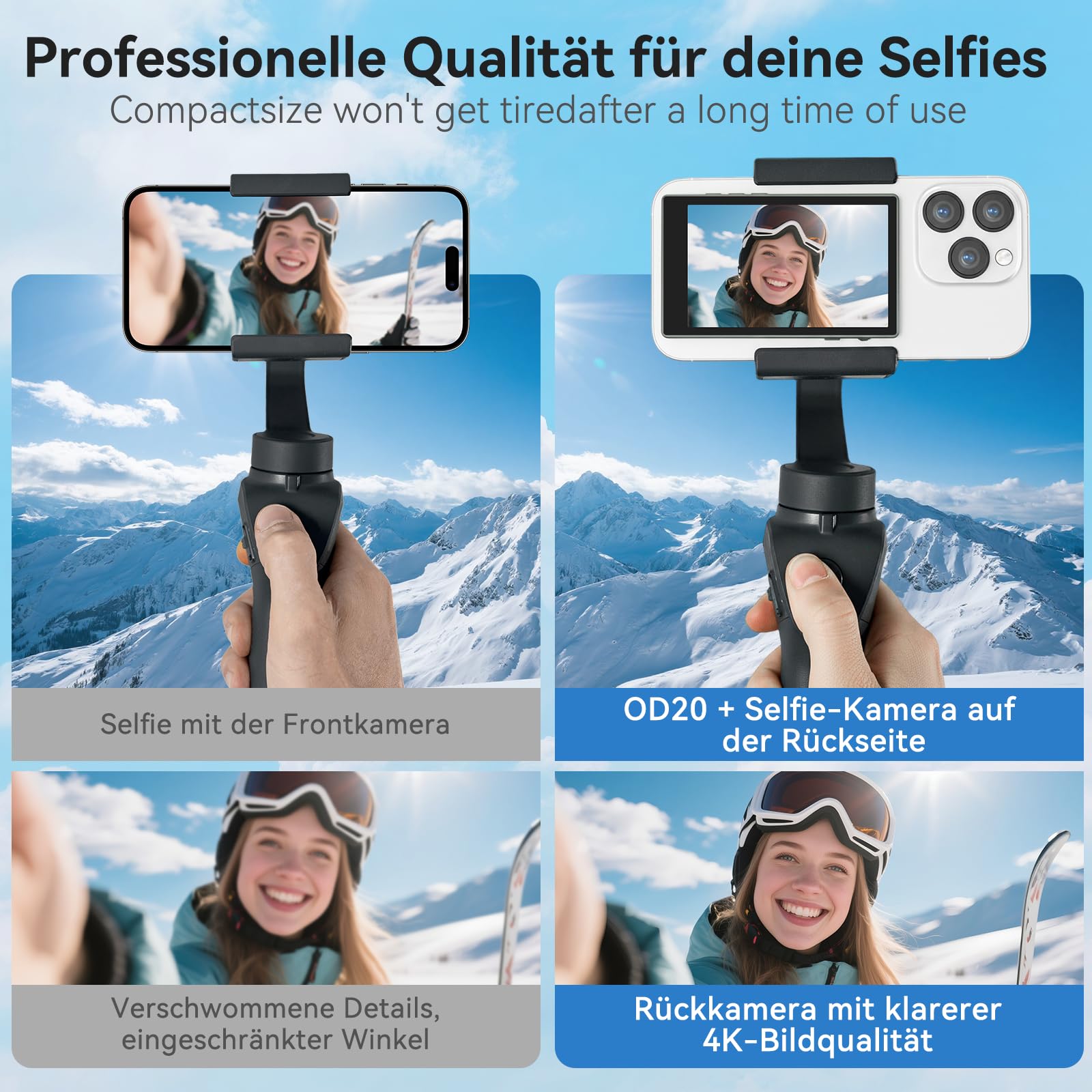 Écran magnétique pour Selfie Martphone avec caméra arrière pour iPhone et Android pour TikTok Live Streaming Noir Smartphone Vlog Selfie Monitor Screen