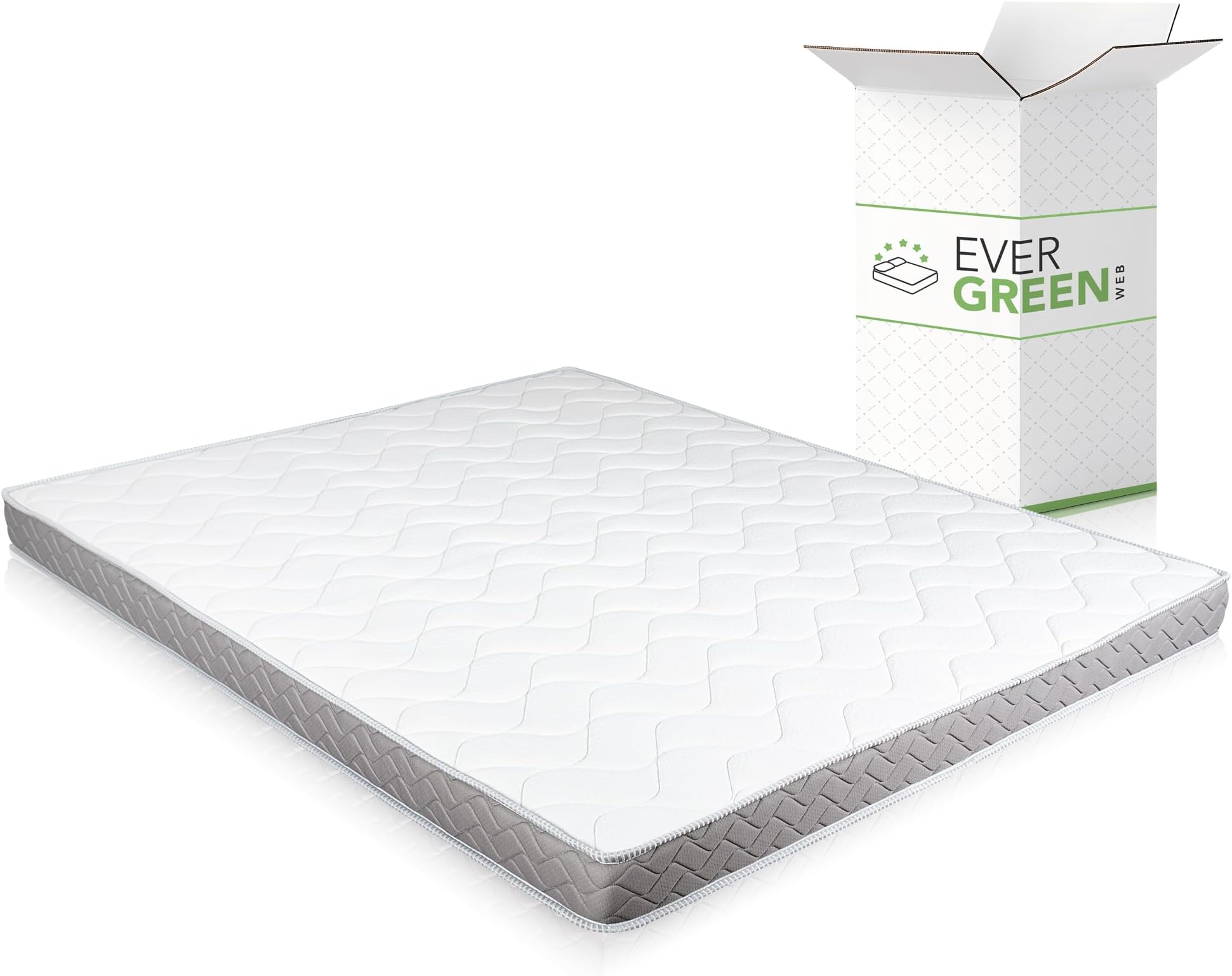 EVERGREENWEB - Mattress 120x190 cm for Sofa Bed 12 cm High (4,72 inch), Orthopedic Waterfoam Mattress for Bed Frames and Bases, Ergonomic with White Hypoallergenic Coating - DAYBED