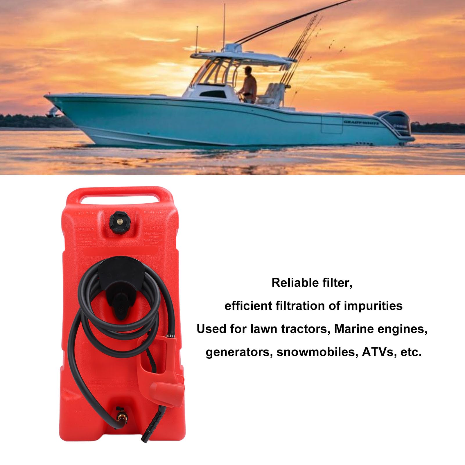de 25 galones Tanque de gasolina Gran capacidad Contenedor de de aceite con manija de servicio pesado y ruedas de goma para barcos yates RVS Campers