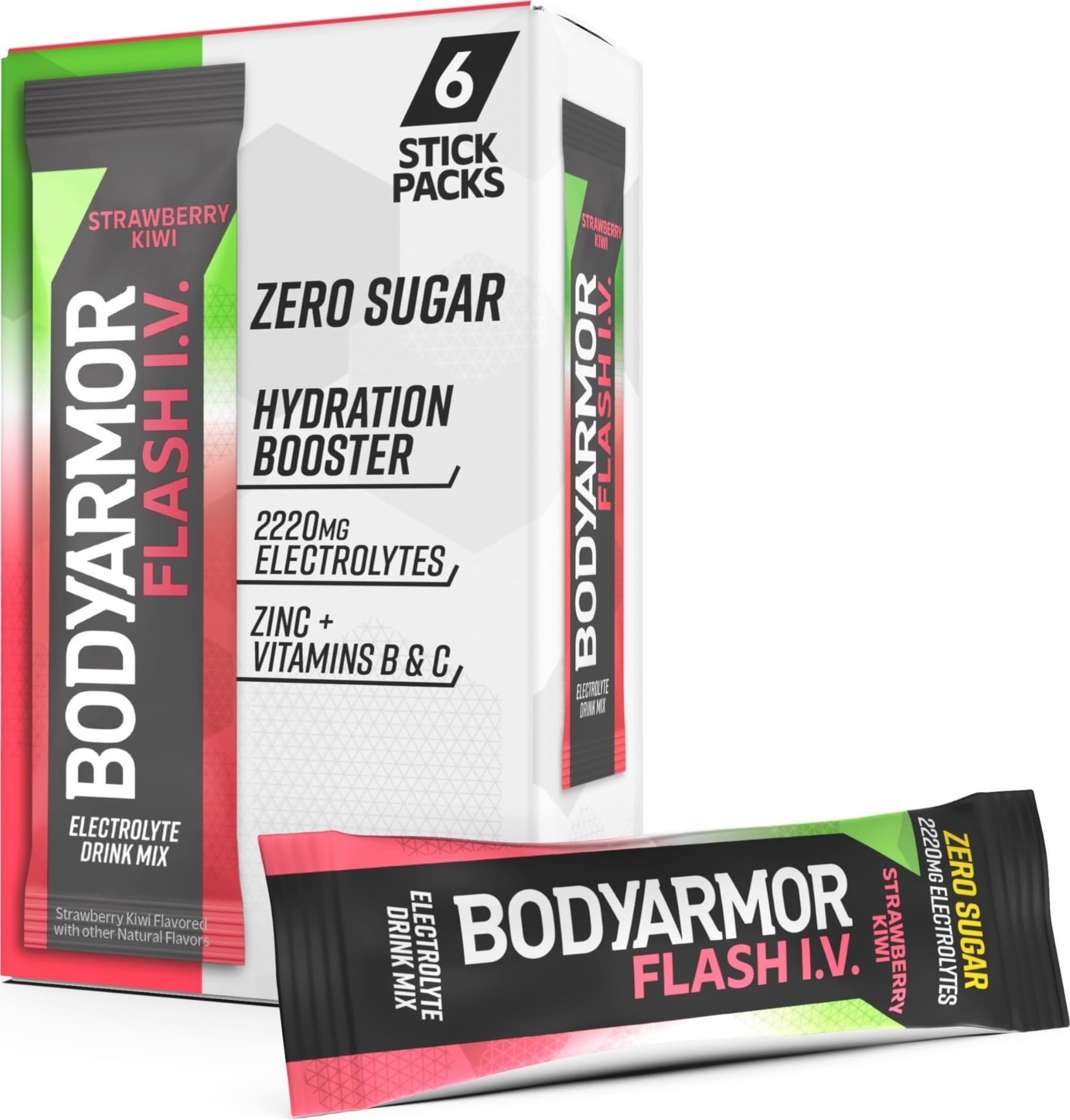BODYARMOR Flash IV Caffeine + Zero Sugar Electrolyte Mix, Raspberry, 6 Ct — Amazon image 12