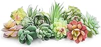 HappyHapi 12pcs Realistic Flocked Artificial Succulents - Mini Fake Plants for Crafts, Cakes, Home Decor, Gardens & Parties