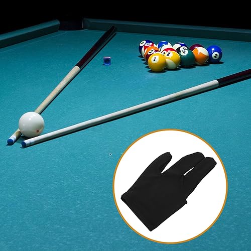 Miniatura 9 de PRETYZOOM Billiards Gloves Three Finger Pool Gloves Left Hand Cue Anti-Slip Breathable Black for Snooker and Training Use