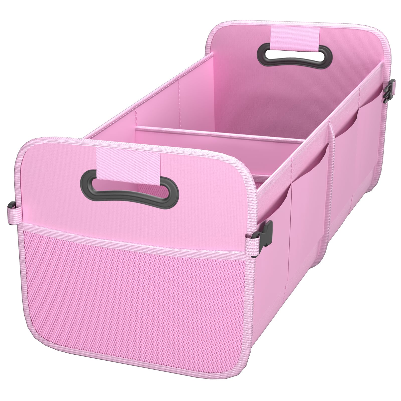 Sposuit Trunk Organizer for Car - 70L Collapsible Car Storage with 11 Pockets & Reinforced Handles, SUV Trunk Organizers for Grocery Cargo(Pink)