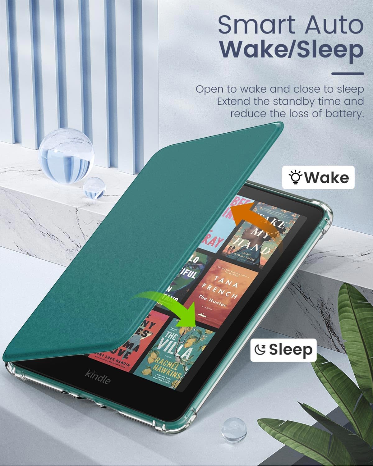 MoKo Case for All-new 7" Kindle Paperwhite 12th Gen 2024& Colorsoft 2024/2025, Ultra Clear Soft Flexible Transparent TPU Back Cover Light Shell with Auto Wake/Sleep, Not fit Kob & BOOX, Jade Green