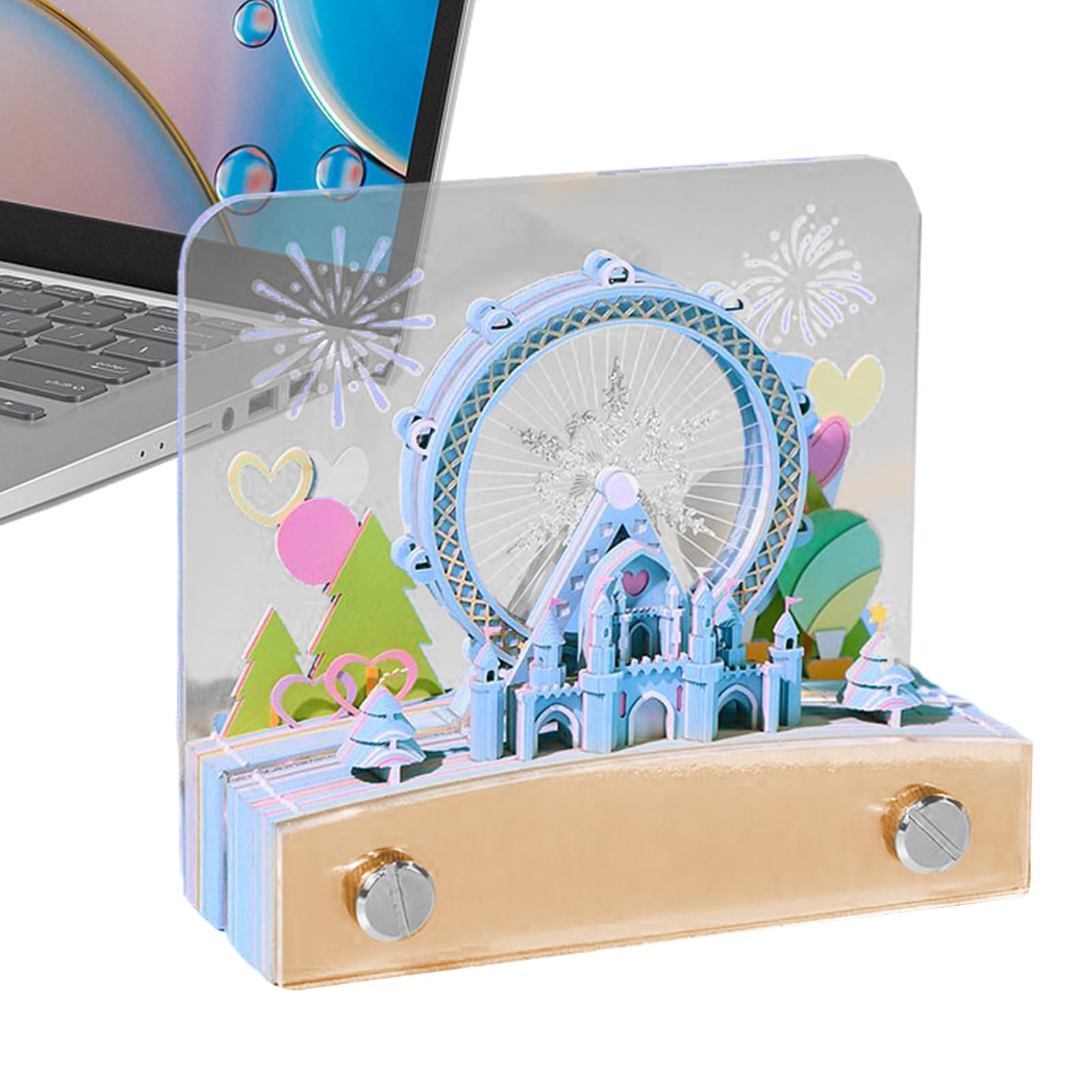 3D Kalender 2026 | 3D Papier Riesenrad Design Abreißkalender - Ablösbare Haftnotizen Zur Organisation Für Schreibtisch Terminplanung Zuhause Büro