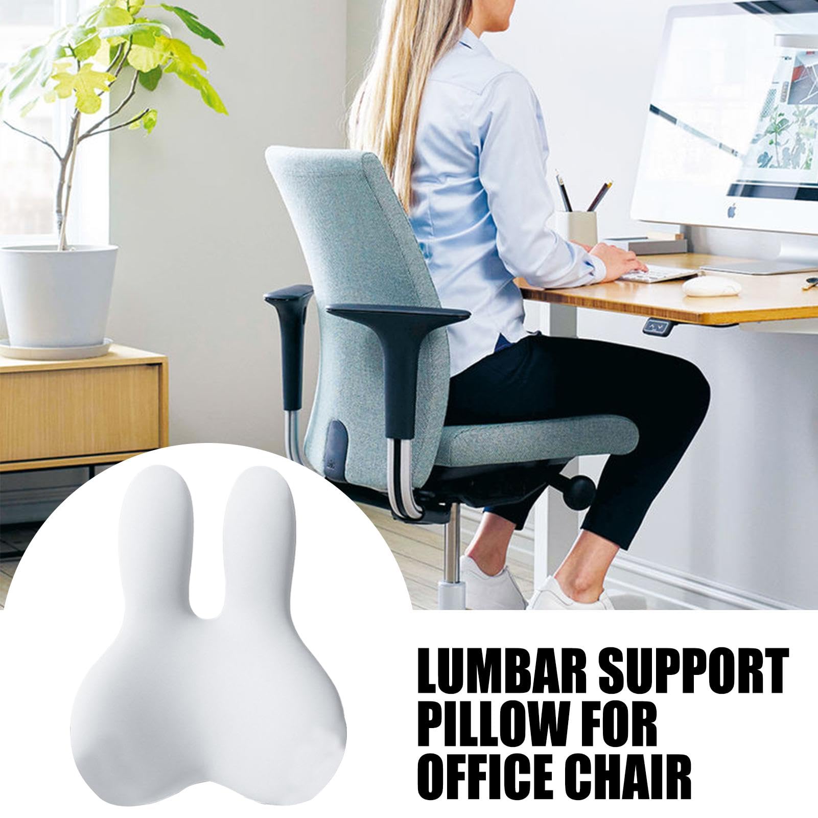 Almohada Lumbar Cojines Ergonómicos Para Silla | Almohada De Soporte Para La Espalda Con Correas Ajustables Para Profesores Pasajeros Hogar Sala De Estar Lugar De Trabajo