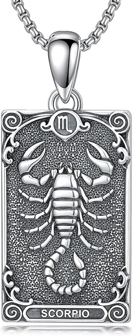 PELOVNY 12 Zodiac Sign Necklaces 925 Sterling Silver Constellation Tarot Card Pendant Necklace Astrology Horoscope Jewelry Birthday Gifts for Women Men