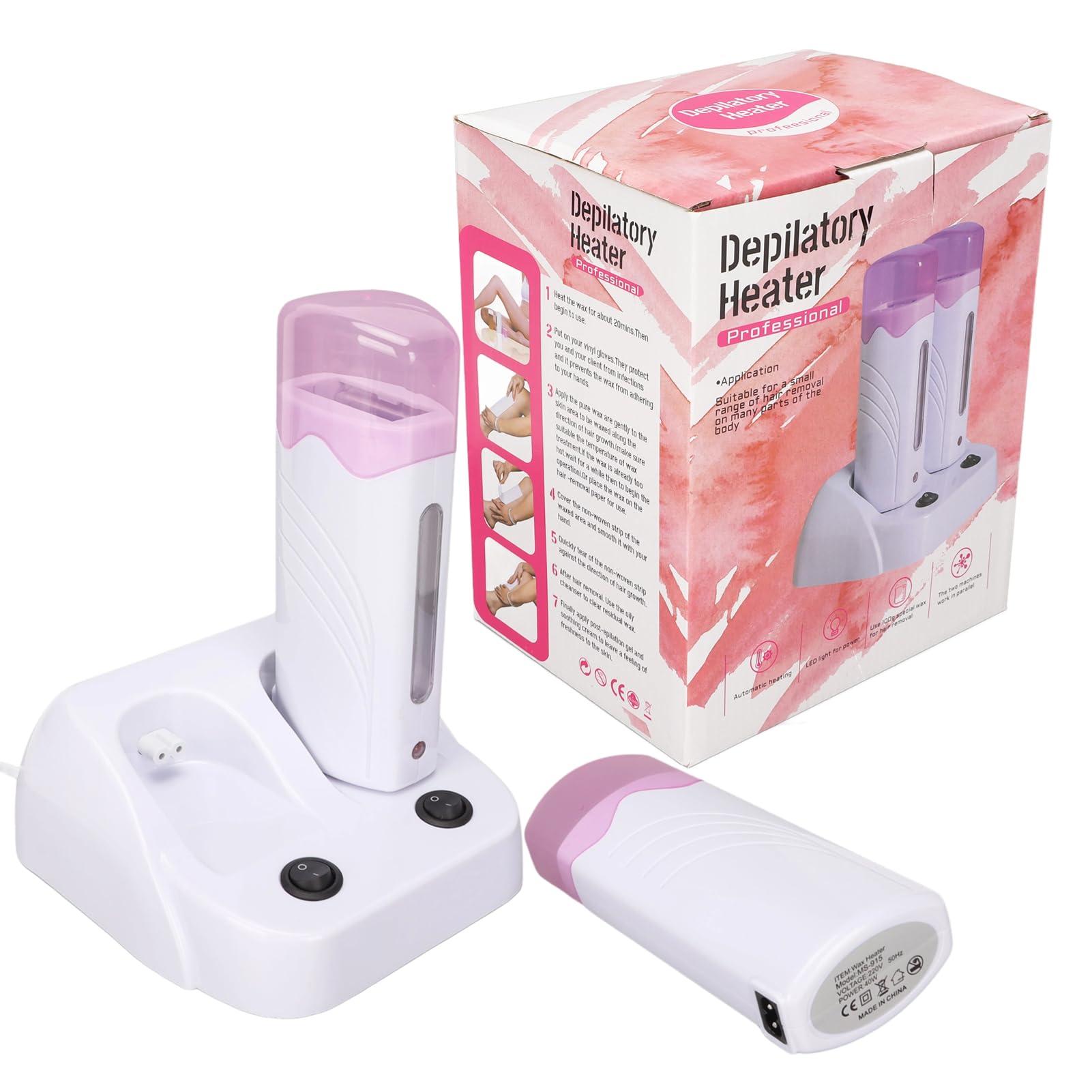 Chauffe-Cire pour Cartouches de Cire 40w Chauffe Cire Roll on Epilation Portables Professionnel pour Epilation