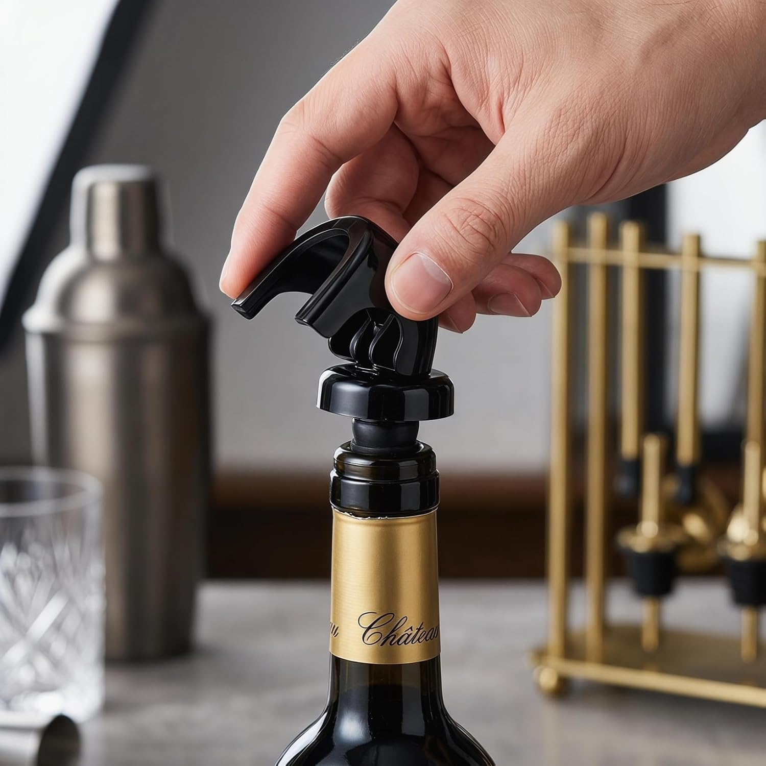 BESTYASH 2 Pack Silicone Wine Stoppers Vacuum Seal Beverage Plug for Wine Bottles Airtight Cork Replacement for Open Bottles Reusable Sealing Plug for Kitchen Bar and Home Storage