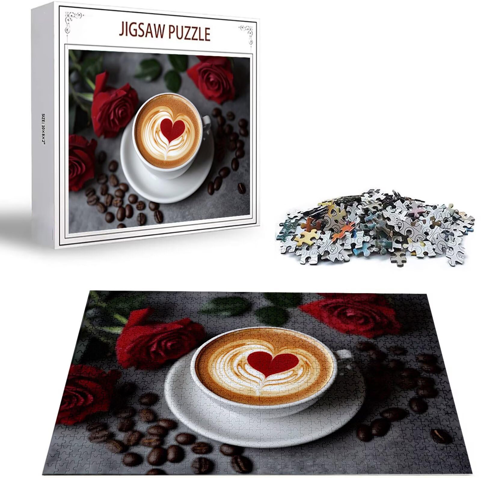 Puzzle 2000 Pezzi, 3 4 5 Anni Puzzle Caffè 6 7 8 Anni Giochi Educativi Sostenibili Con Motivi Per Adulti Da Gioco in Legno Di Alta Qualità Jigsaw Rosa per Gioco Familiare, 2026 Regalo Natale H-4874