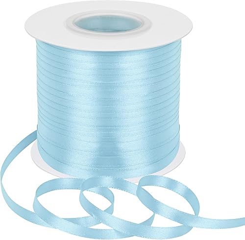 Miniatura 283 de Cinta de satén rosa polvoriento de doble cara, 3/8 pulgadas x 50 yardas, cintas de poliéster rosa polvoriento para envolver regalos, cinta de tela