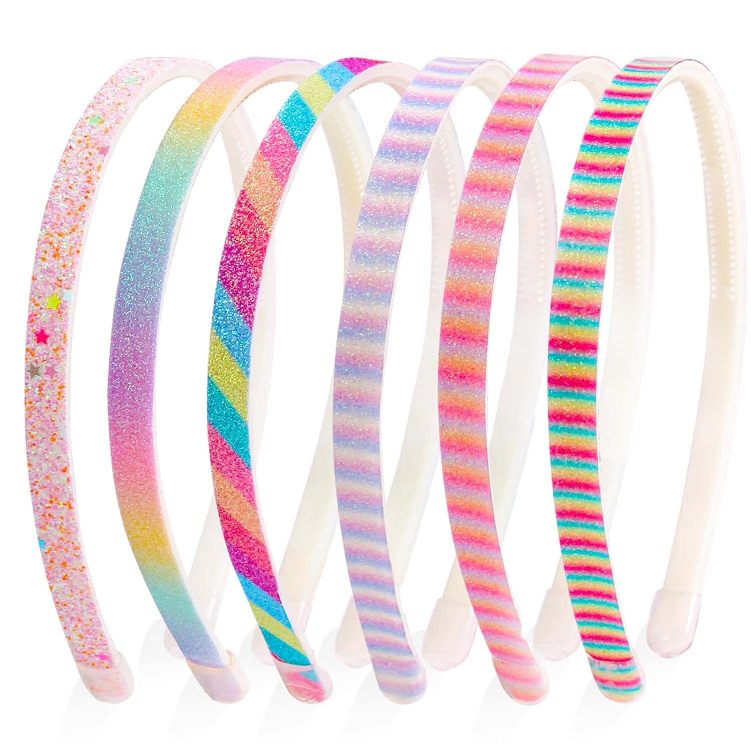 LONEEDY Cerchietti Per Capelli Con Paillettes - Set Da 3 Per Bambine E Ragazze - Velluto Morbido, Largo 3,5 Cm - Colore Rosa