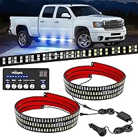 Vista 29 de Nilight 2 tiras de luces estroboscópicas de rejilla de camión de 24 pulgadas, 384 luces LED de emergencia, color ámbar, flexible, intermitente