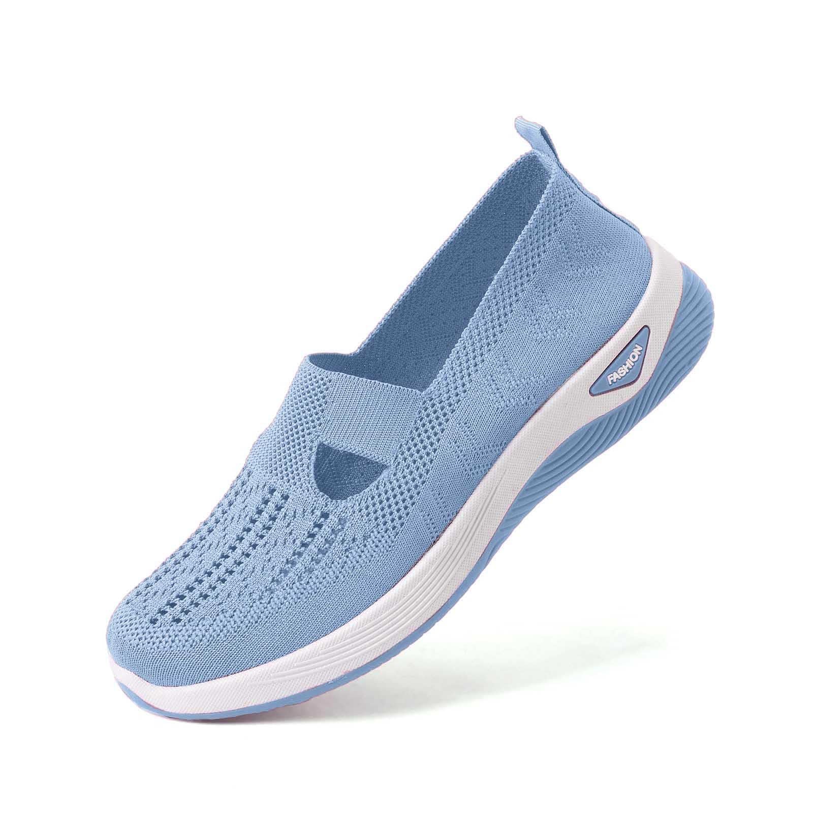 Scarpe Ortopediche Donna Estive Scarpe Comode Senza Lacci Sneakers Pianta Larga Slip On da Corsa Camminare Ginnastica Morbida Traspiranti Antiscivolo Diabetici Sanitarie