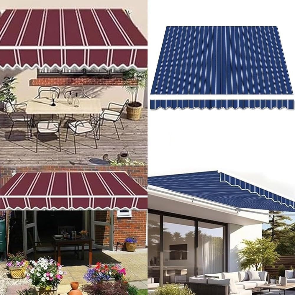 Wysuwany zamiennik tkaniny na patio – zielone płótno dla osób o wymiarach od 2,45 m do 6 m, idealne do Klamm Markise i odpornego na warunki atmosferyczne (2,45 x 2,1 m)