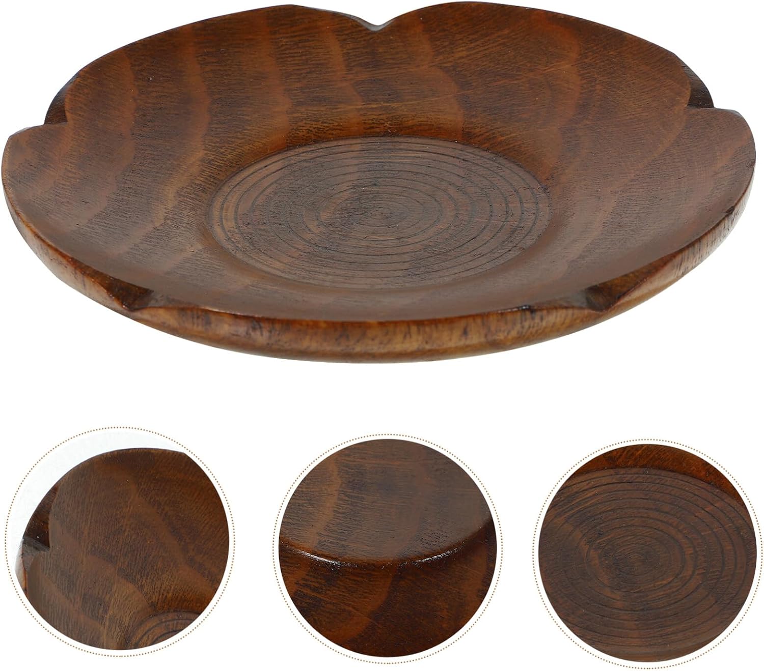 Kichvoe Flower Shape Wood Coaster 4.13 inch Mug Coaster for Coffee Table Cup Mat for Drinks Snack Dish for Home Kitchen Floral Coasters for Dining and Entertaining