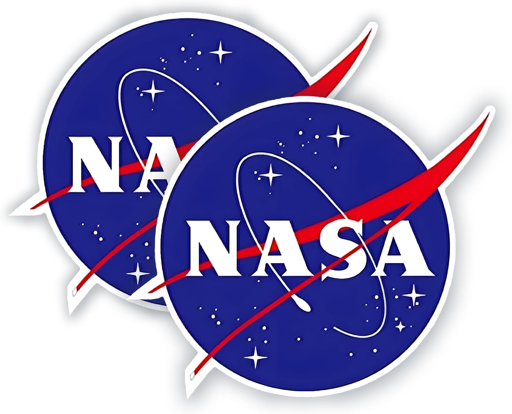 2-Pack NASA Stickers for Car Window Bumper Helmet Tumbler Laptop Smartphone or Any Smooth Surface - Weatherproof Decal Sticker - 3 inch