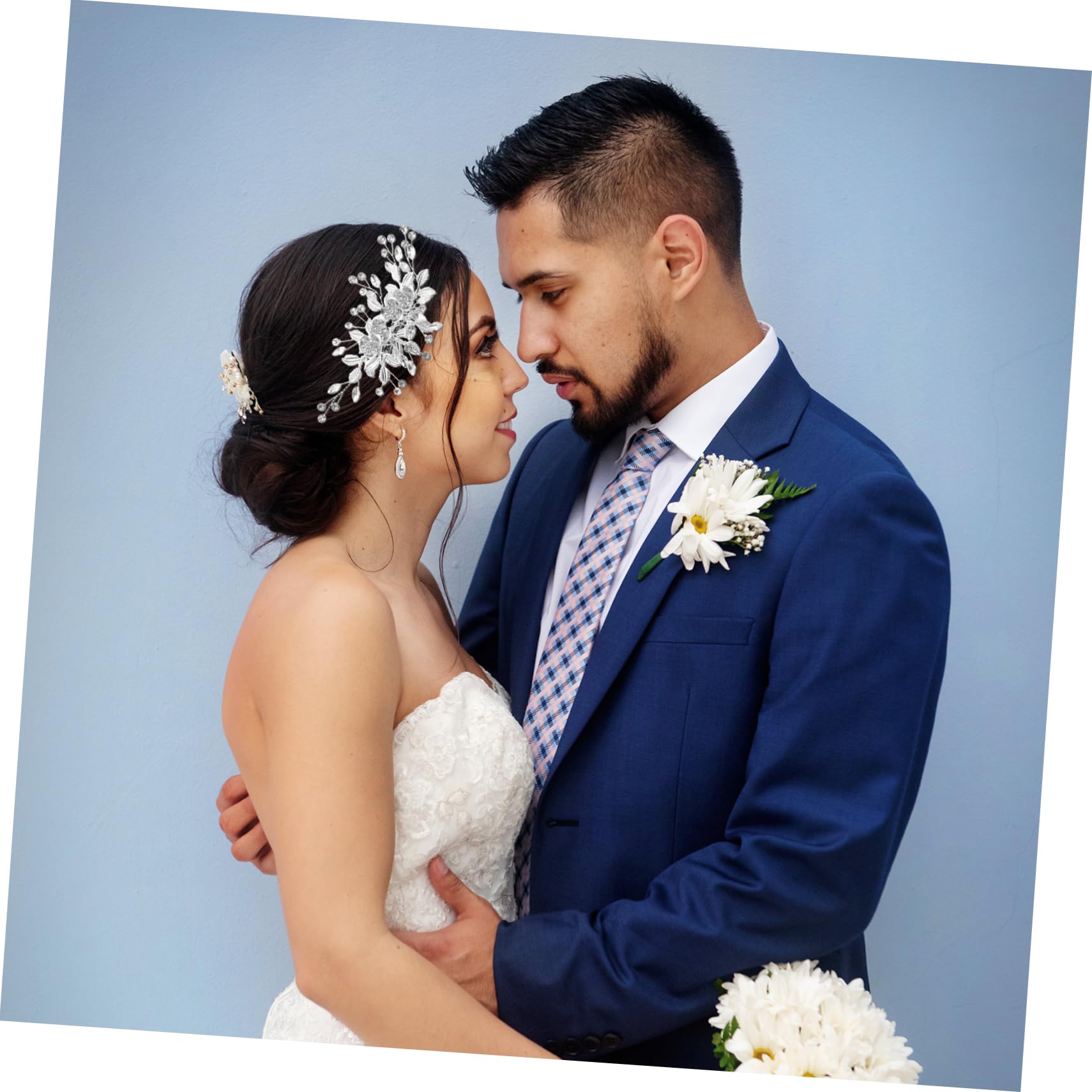 VICASKY 4 Pezzi Fermaglio Sposa con Luminosi Accessorio Matrimonio per Cerimonia e Damigelle Clip per Bride To Be e Addio Nubilato