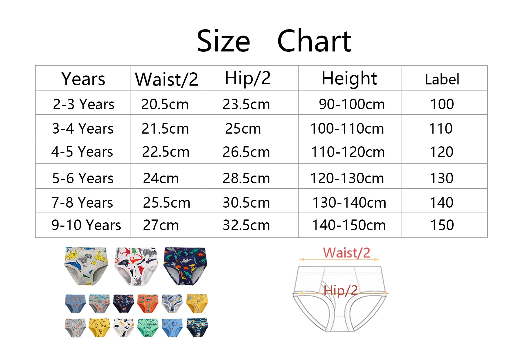 Slips sous-Vêtements Pur Coton Garçons Lot de 12 Slip Enfant