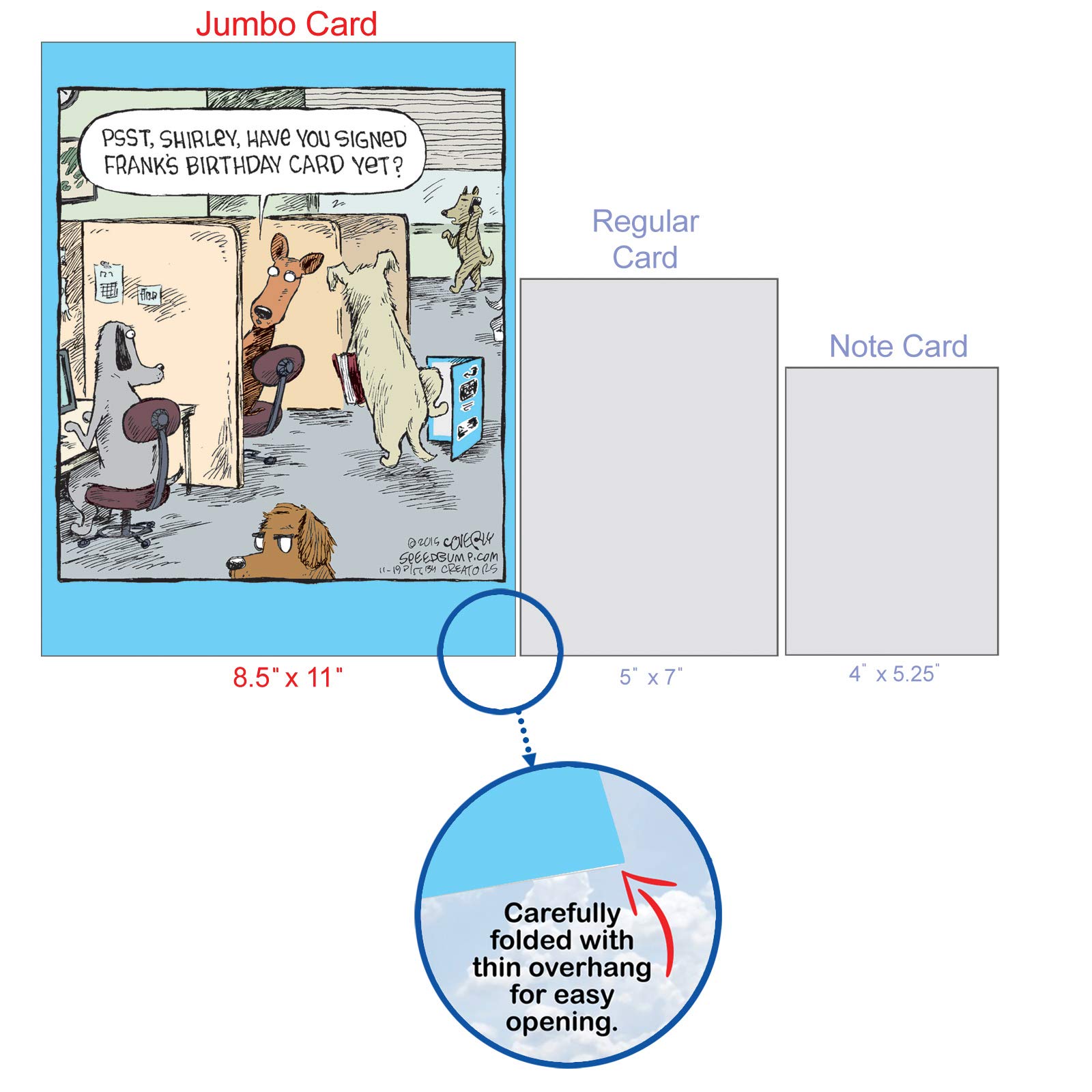 Amazon.com: NobleWorks - 1 Big Funny Birthday Card Cartoon (8.5 x 11 Inch)  - Jumbo Comic Humor, Group Greeting Card with Envelope - Frank's Card  J2616BDG : Everything Else