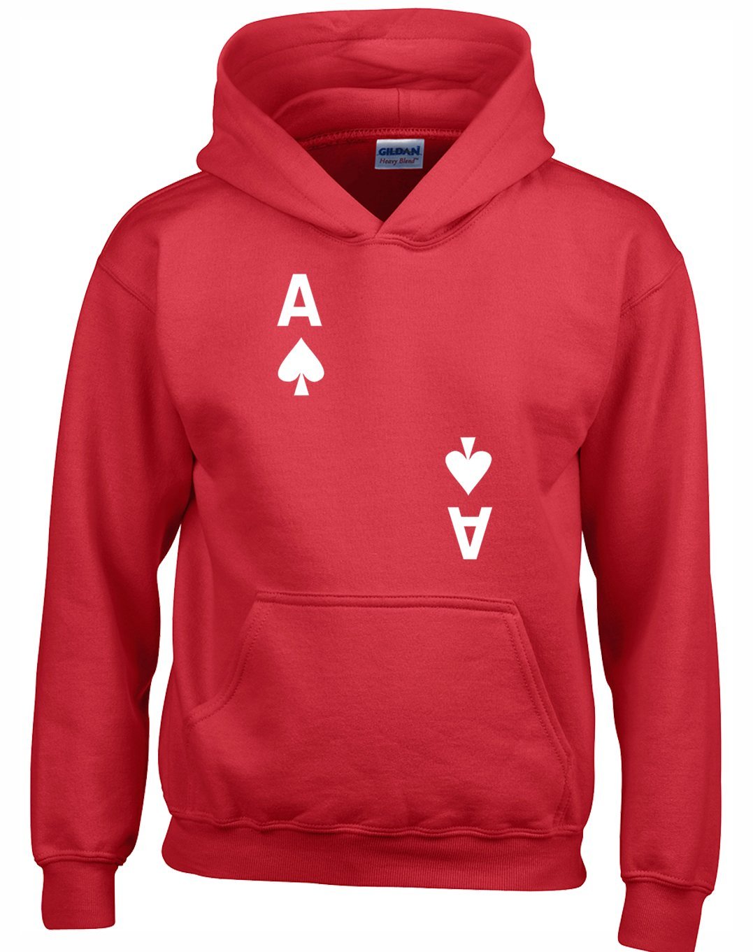 Crown Designs Ace of Spades Unisex Hoodies for Men, Women & Teenagers - Red/Medium