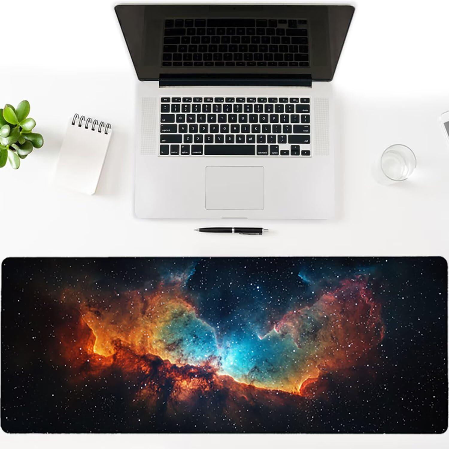 Podkładka pod mysz do gier XXL - 1400 x 600 x 3 mm - gwiaździste niebo duża antypoślizgowa podkładka na klawiaturę biurową ze zszytymi krawędziami, krajobraz duża podkładka pod mysz do gier do biura i