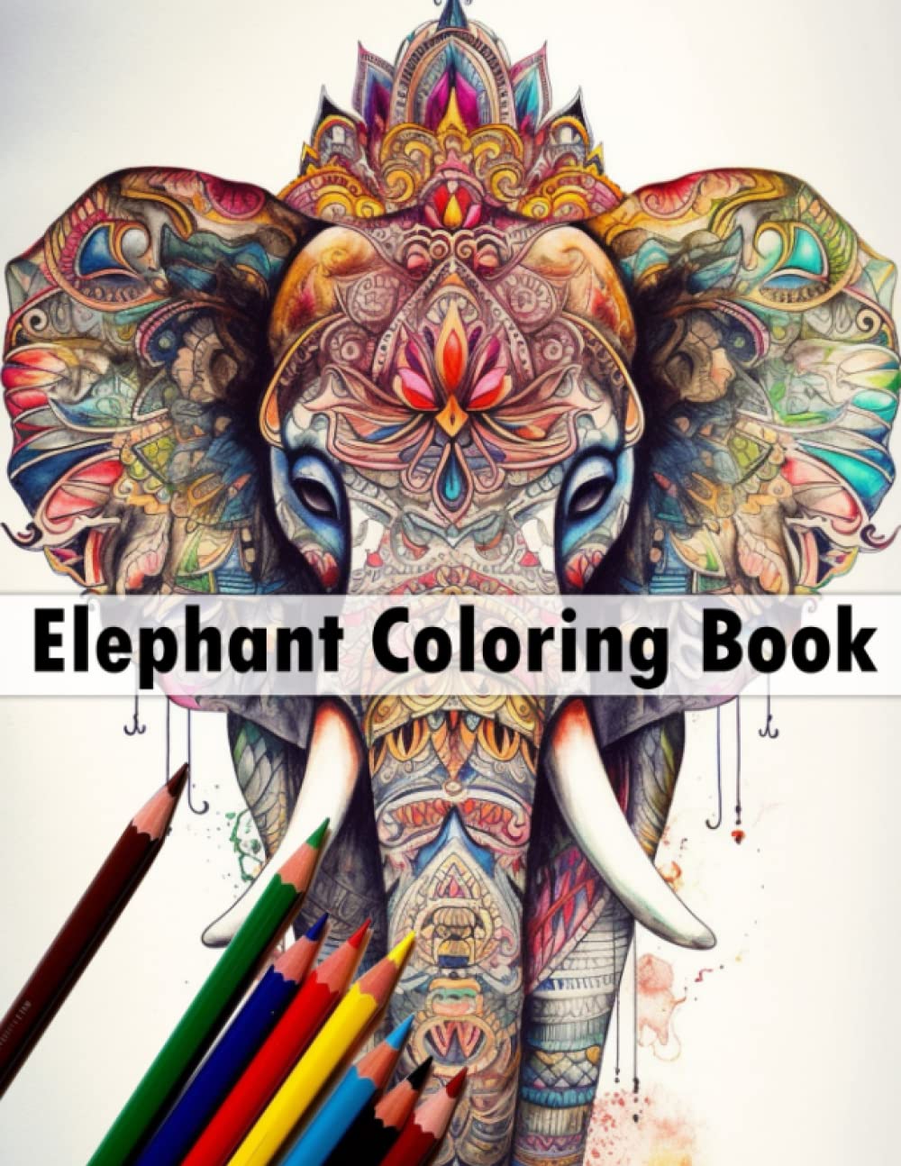 Elephants Coloring Book for Adults, a Stress-Relieving Journey Through ...