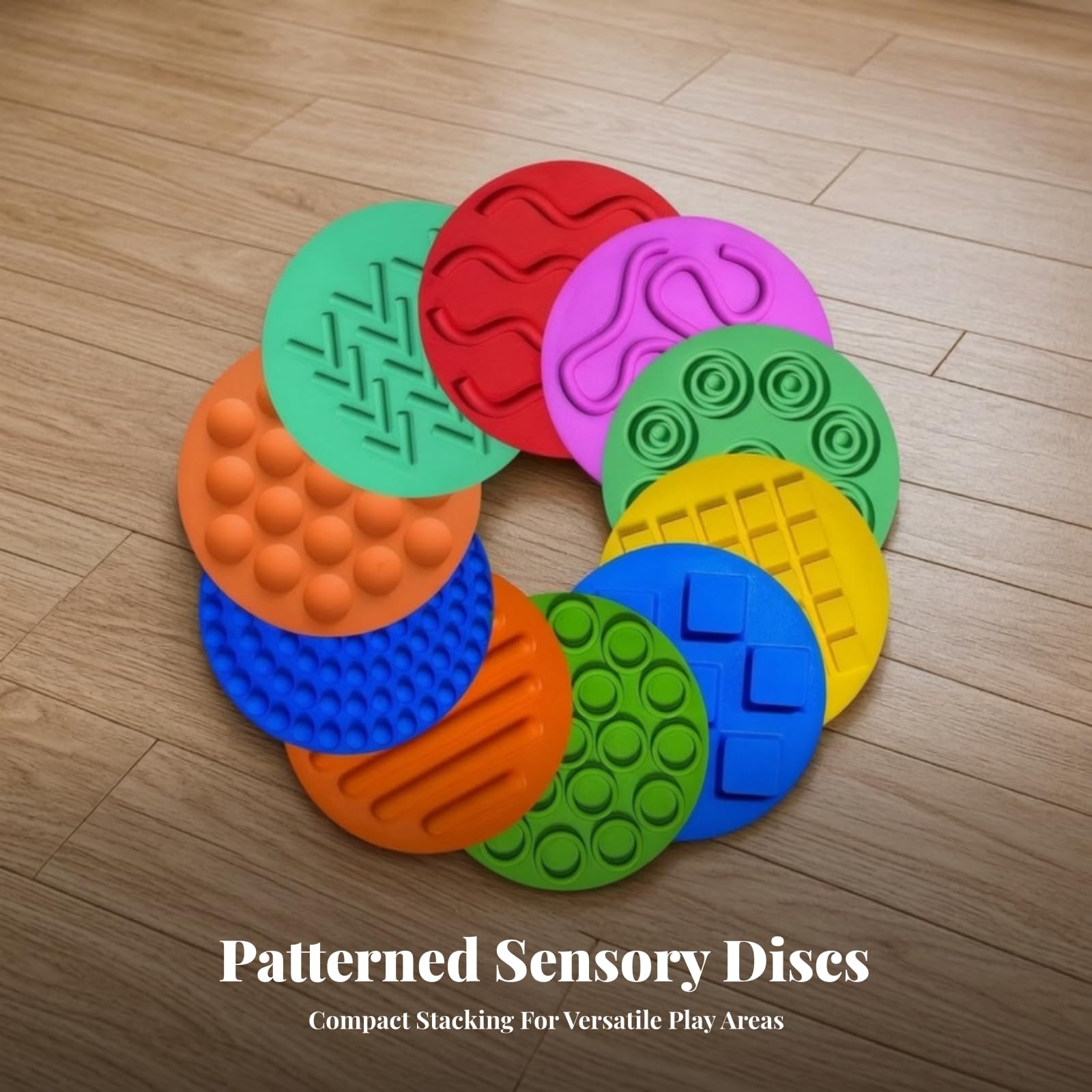 Disco Sensoriale Colorato Giocattolo | Facile da Pulire, Tappetino Tattile in Silicone, Disco per Equilibrio con Texture, Cameretta, Asilo