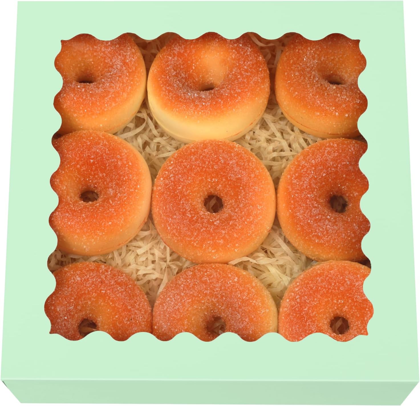 qiqee Auto-pop Up Light Green Pie Boxes with Window 10x10x2.5 inch 30Packs Cookie Donut Bakery Box Light Green 10"*10"*2.5"/30 Pcs