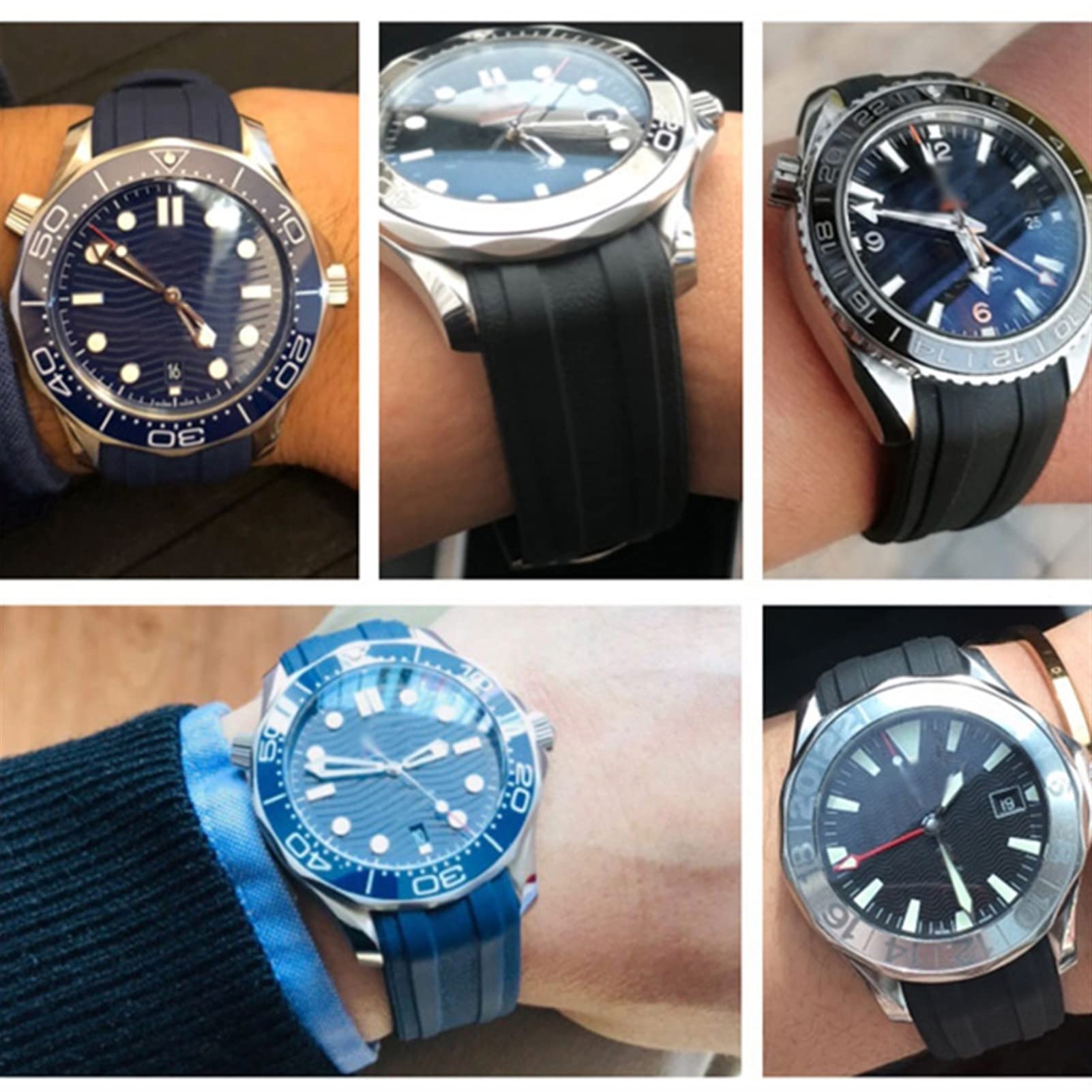Oglądaj grupę dla Omega Seamaster 007 Planet Ocean AT150 Silikonowa klamra klamra Pin akcesoria