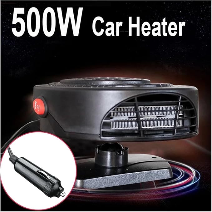 Calefactor Eléctrico Portátil para Auto 12V 500W con Ventilador miniatura 4