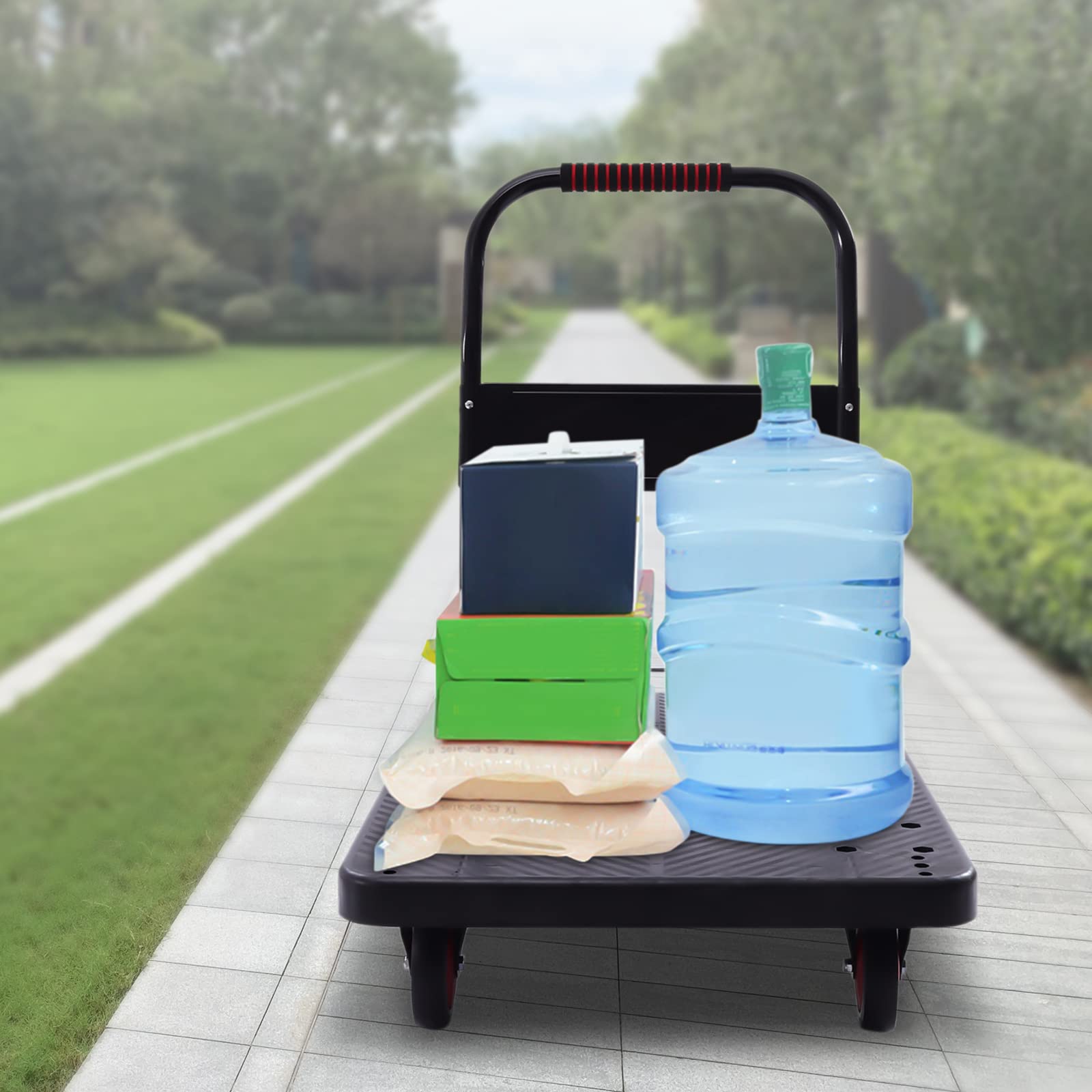Chariot de transport pliable - Charge maximale : 400 kg - Avec poignée - Avec revêtement antidérapant