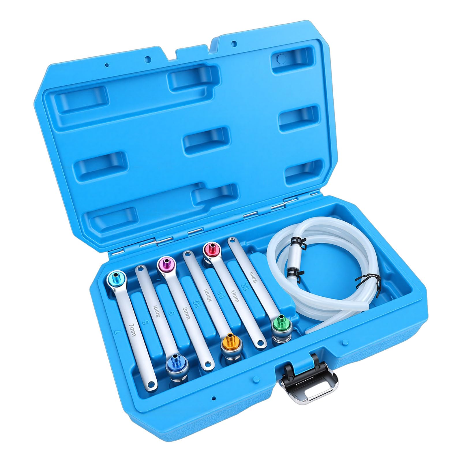 VGEBY Bremsenentlüftungsschlüssel-Set, Chrom-Vanadium-Stahl-Schraubenschlüssel-Set mit ergonomischen Griffen, 6-teiliges Bremsflüssigkeits-Entlüftungswerkzeug für Auto Motorrad LKW Wartung