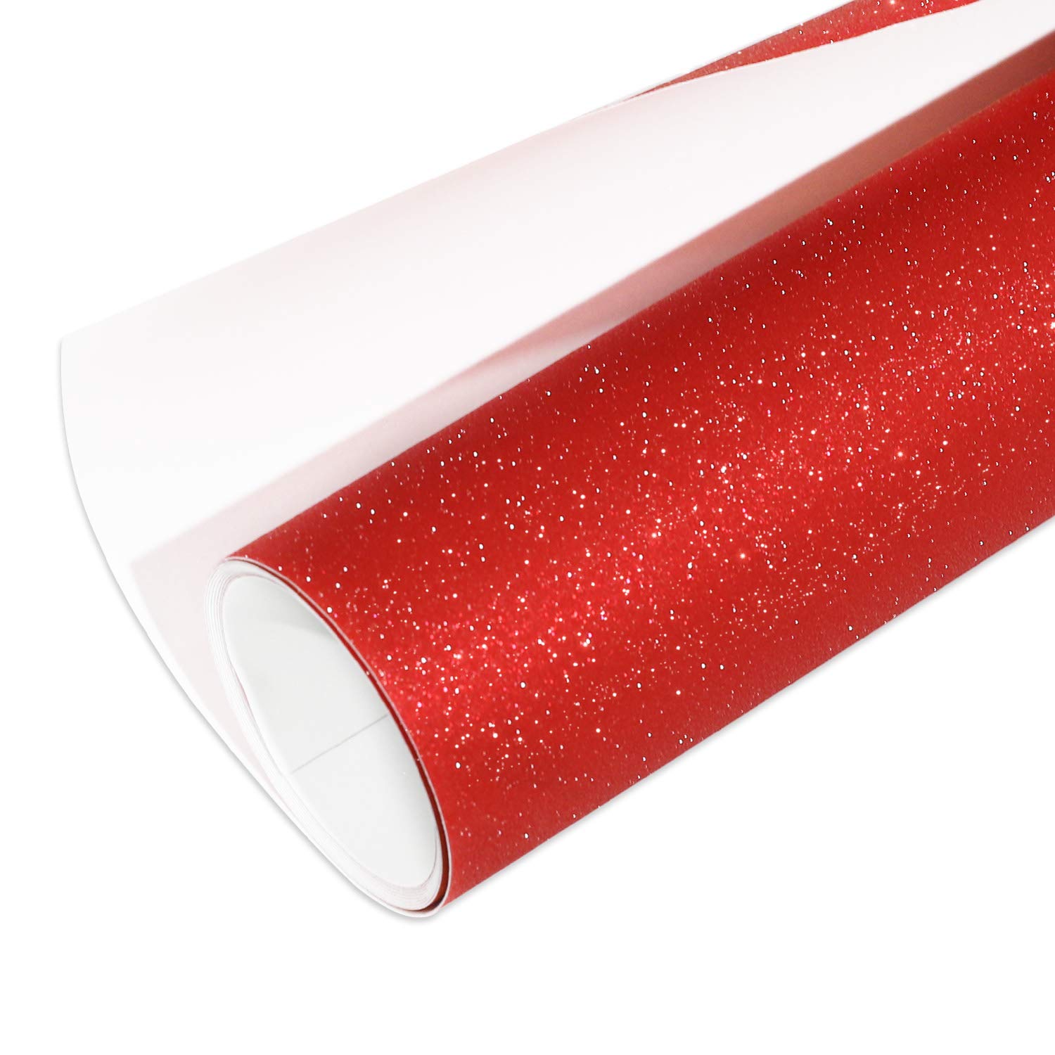 VINYL FROG Glitter Red Permanent Adhesive Vinyl 30.5x155cm Christmas Decoration Craft Vinyl Works with Cameo and Other Cutters for Home Decor