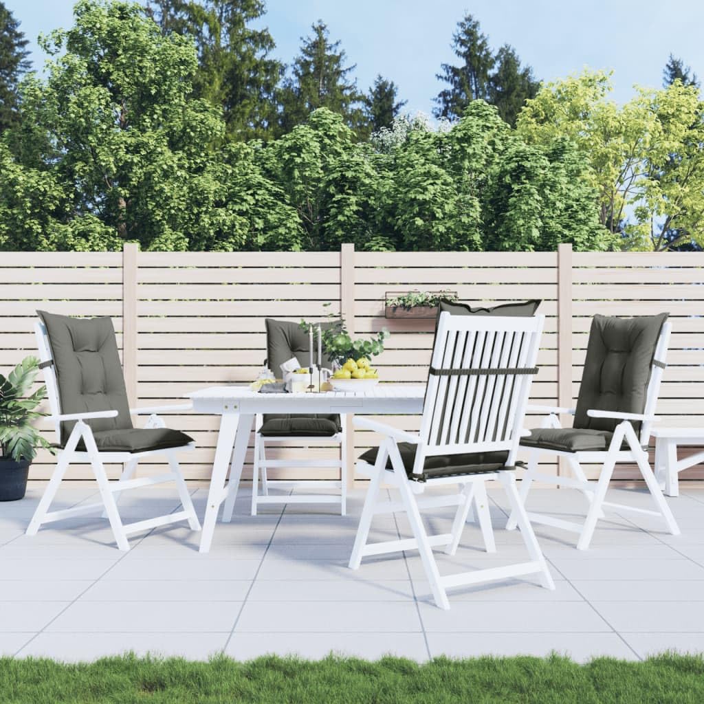 ShGaxin Cojines para Silla Respaldo Alto 4 uds Tela Gris Oscuro Melange, Cojines para Butacas De Jardin, Cojines Sillas Cocina, Cojines para Sillas De Terraza, Cojin Silla Exterior - 4002350