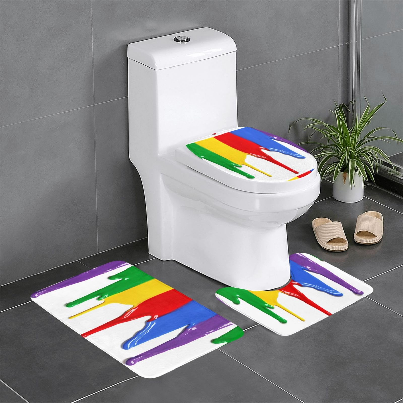 Tapis de sol résistant à l'humidité en flanelle 3 pièces anti-glisse