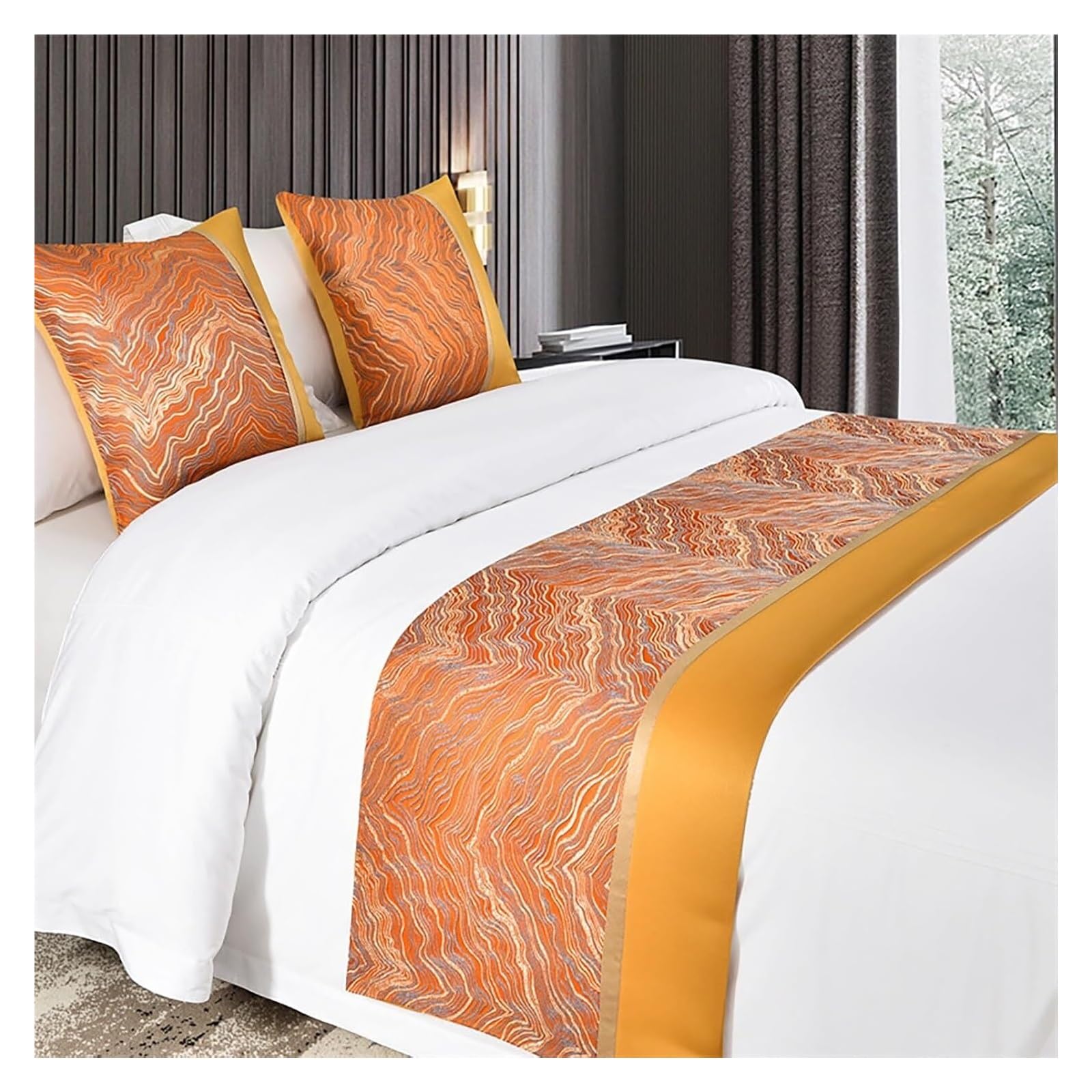 JFGCTYHXY Bed linen throws, Bed Runners For King Size Splicing Bedspread Throws(Oranje,50 * 180cm for 120cm Bed)