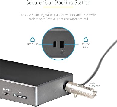 USB C Triple 4K Monitor Docking Station - 100W Power Delivery - DP 1.4 Alt Mode & DSC, 2 DisplayPort/HDMI 2.0-6 USB (2 at 10Gbps), SD - Windows/Chrome (DK31C2DHSPD) - Black & Space Gray