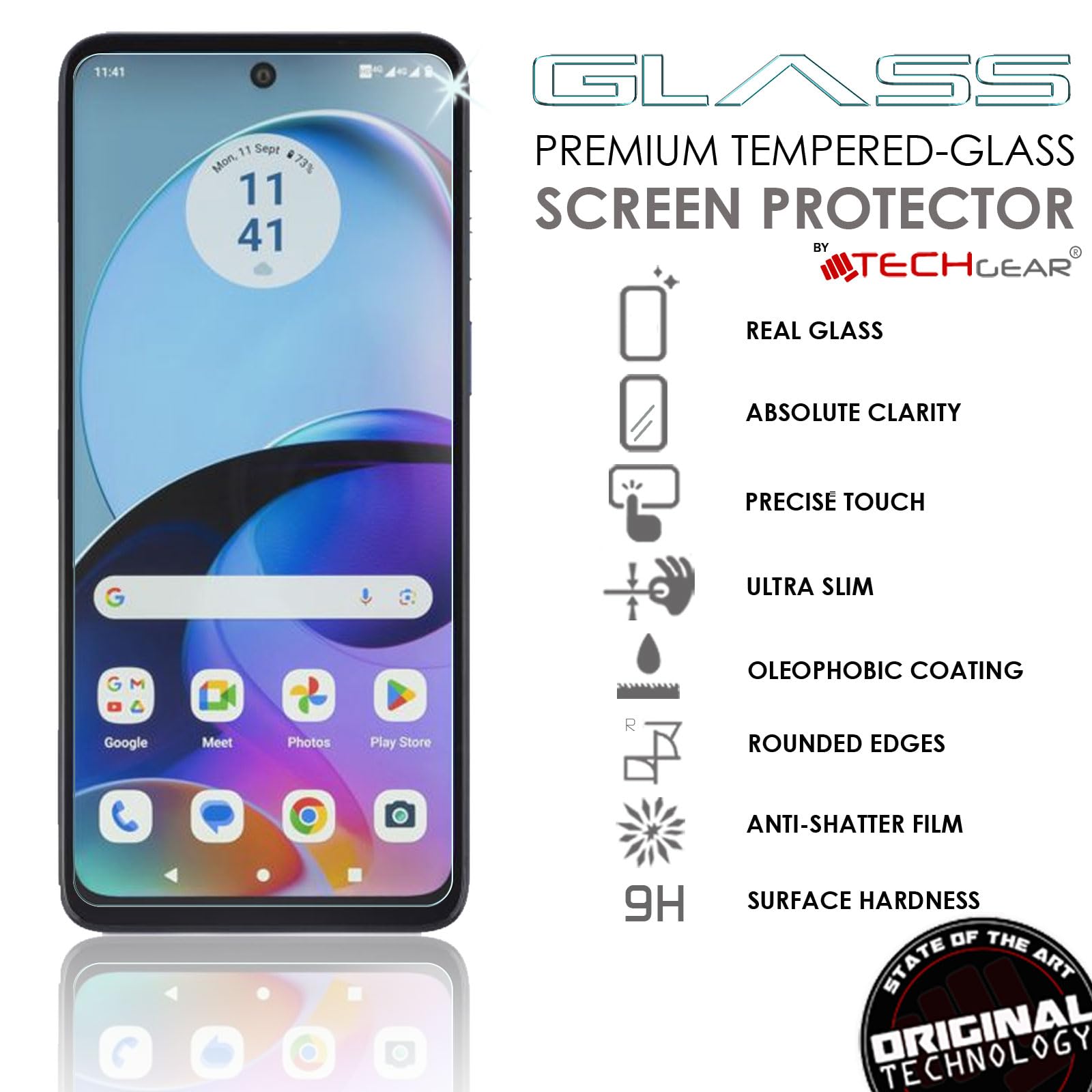 TECHGEAR GLASS Edition Copatible For Otorola Oto E20, Tepered Glass