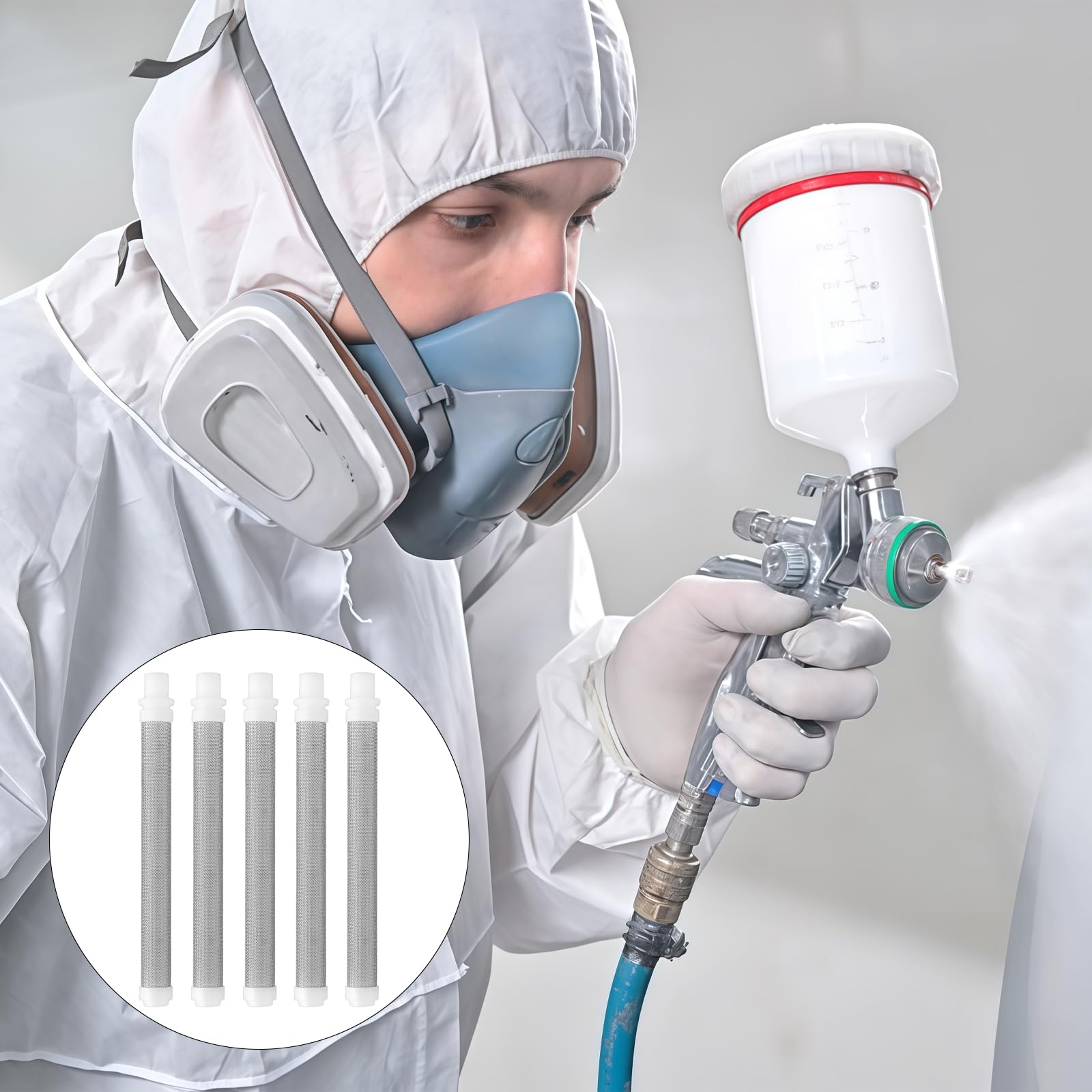 5 Unidades de Malla de 60 Airless Pistola Pintura Filtro para Wagner, Malla Fina de Acero Inoxidable Elementos de Filtro de Pistola de Pulverización Airless para Wagner Paint Spray Gun — view 7