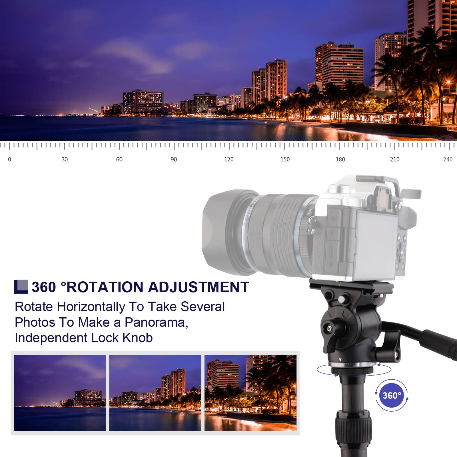LEFTFOTO Mini testa fluida per treppiede, testa fluida a 2 vie con piastra a sgancio rapido sistema Arca, per fotocamere DSLR e videocamere