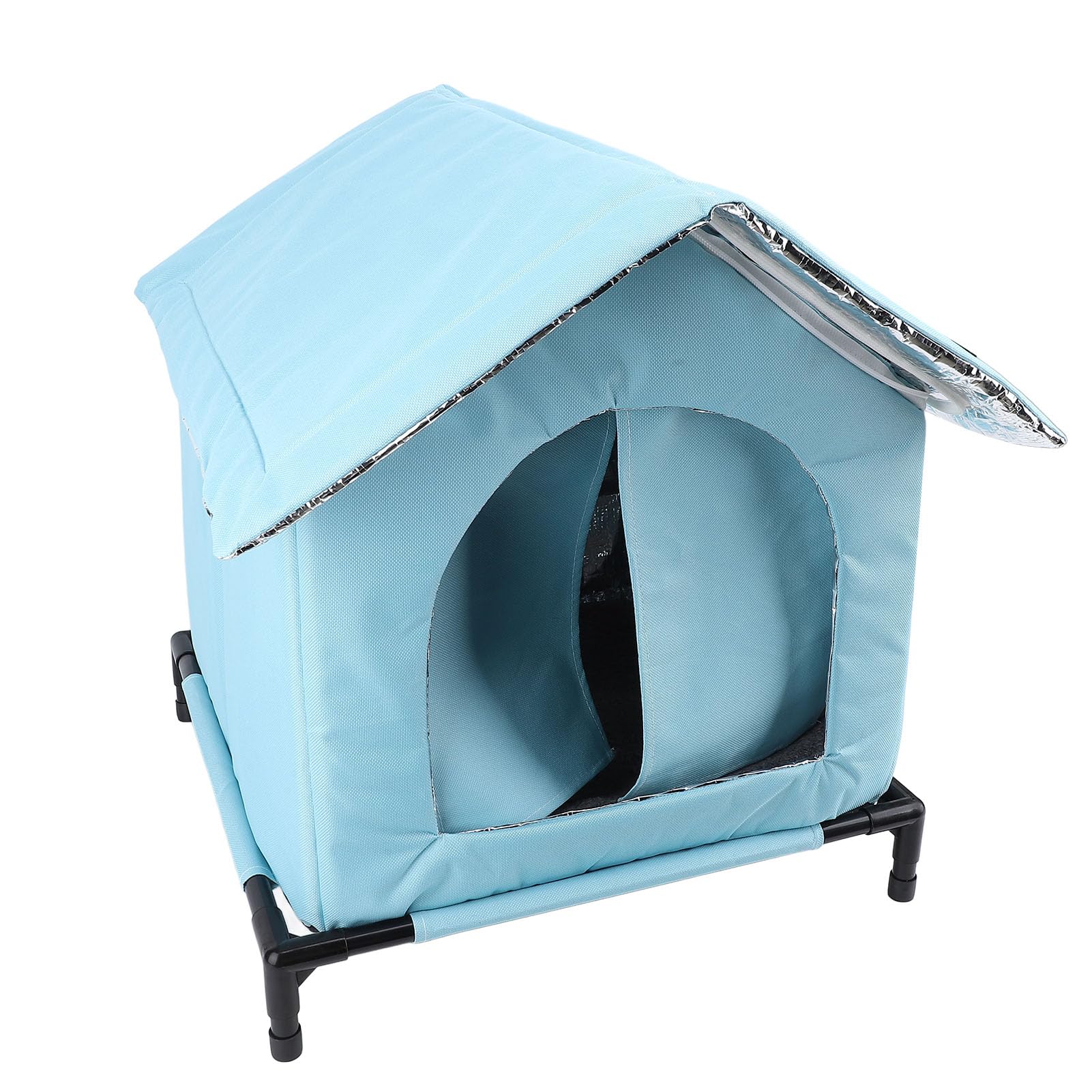 Tente Extérieure d'hiver pour Chat, Abri d'hiver étanche pour Chat, Maison Extérieure Errant (Blue)