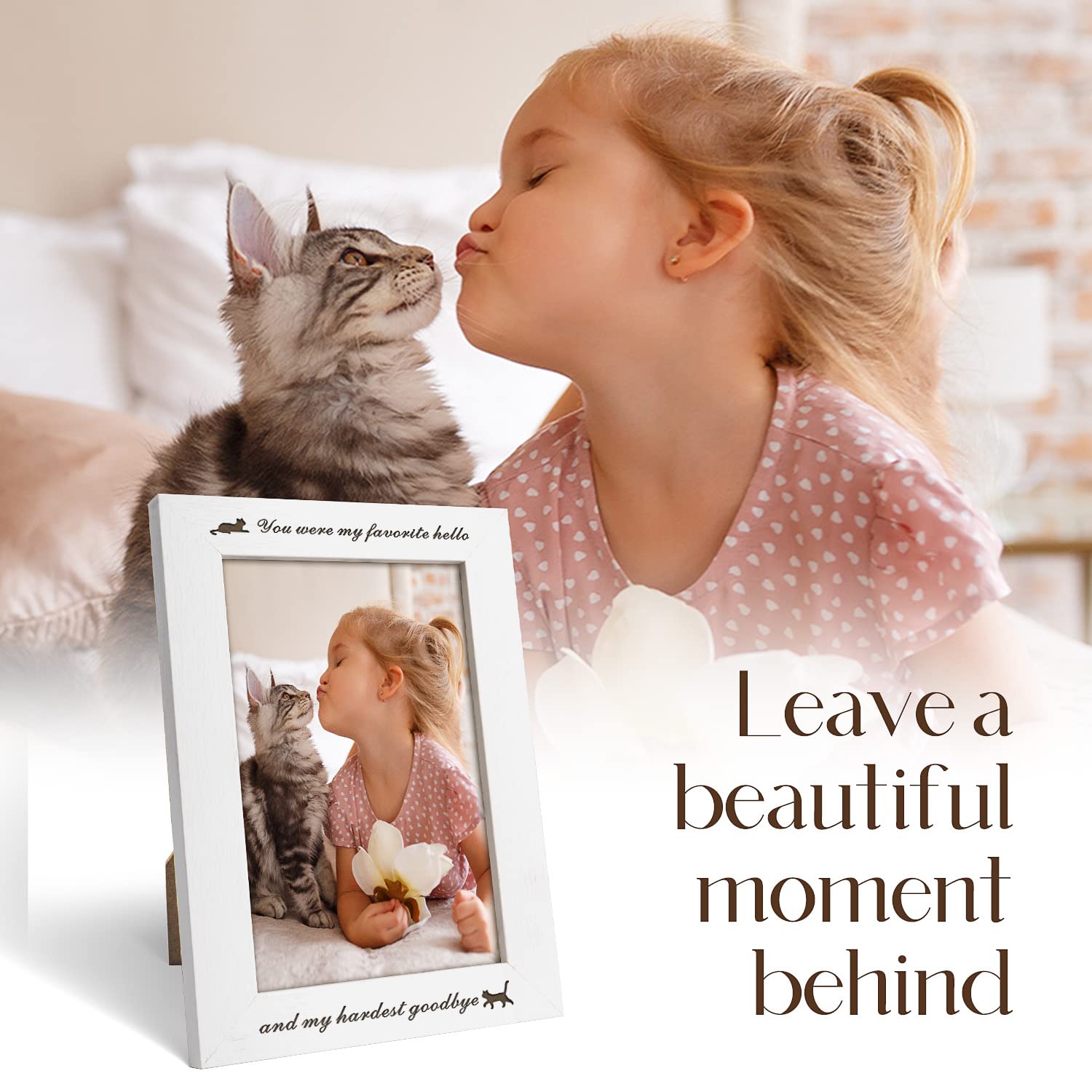 Pet Memorial Cat Memorial Picture Frame 4x6 - Aluminum Alloy Sympathy ...