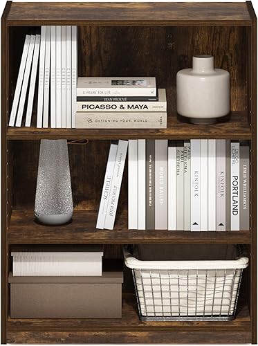 Miniatura 101 de Furinno Jaya Simple Home Estantería ajustable de 3 niveles, blanco Blanco,Negro -,Pino ámbar,Nuez Columbia,Espresso,Roble Frech