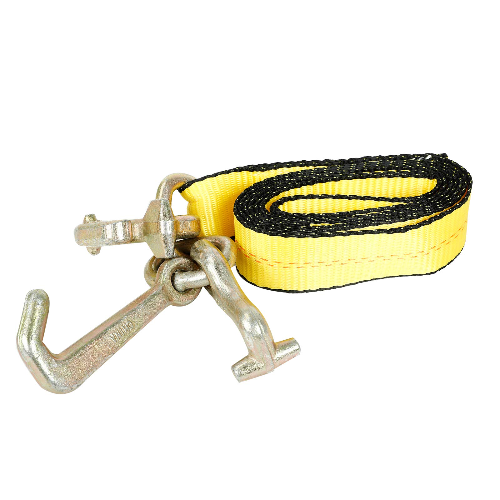 Fekuar 4 szt. 5 cm x 20 cm pasy do wciągarki ciężarowej z hakiem klastrowym RTJ wytrzymałe taśmy kompletne paski RTJ 3 ogniwa łańcucha RTJ hak klastra holowanie ciężarówka kotwica Wrecker Tie Down