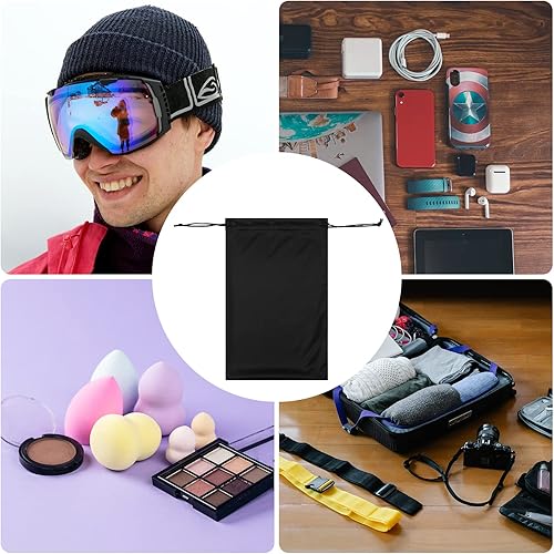 Miniatura 5 de AIEX Bolsa para gafas, 4 piezas, bolsa de microfibra, bolsa de gafas de esquí, bolsa de gafas de sol, bolsa de gafas de sol a granel, bolsa de