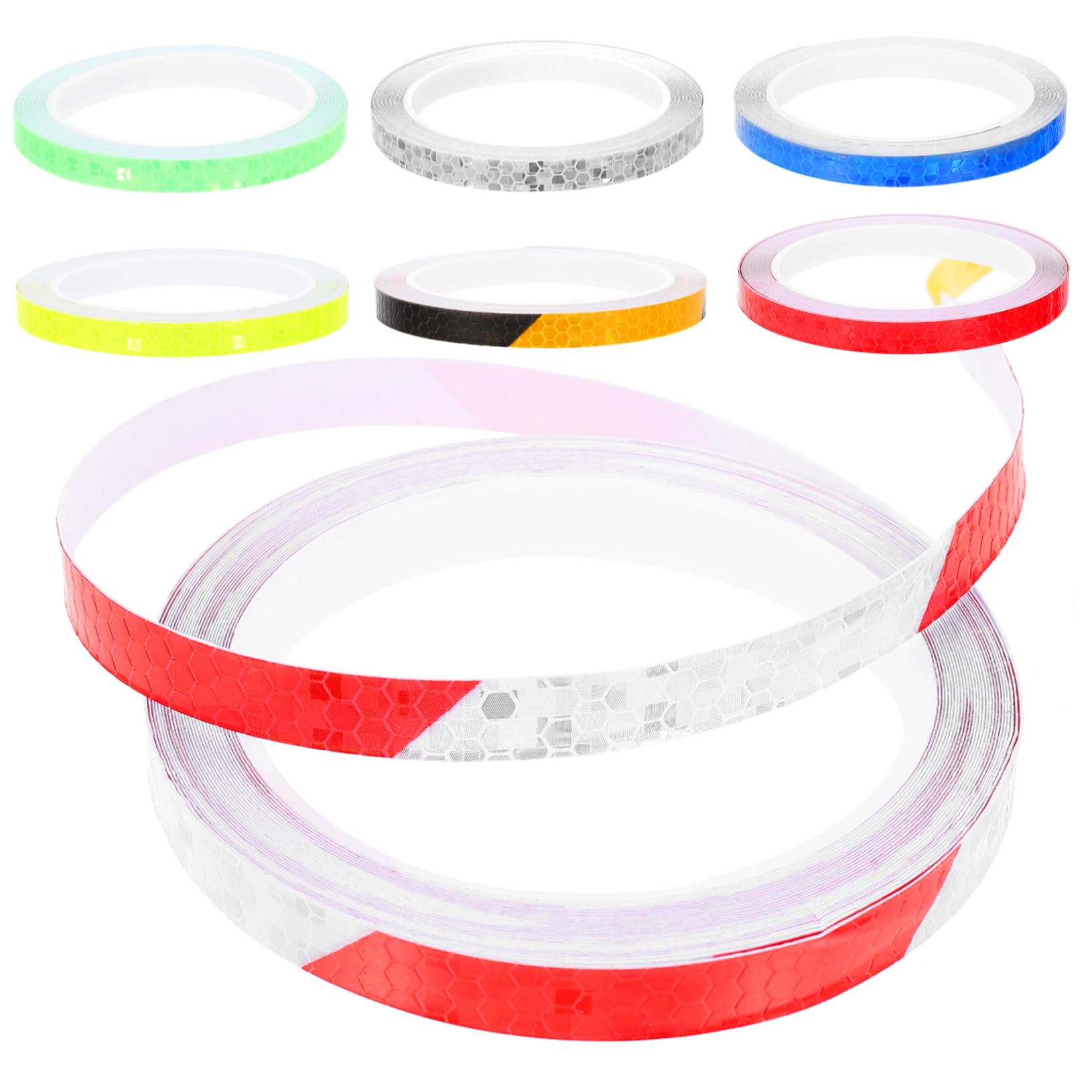 ibasenice 7 Rolls Reflective Stickers Flashing Bike Reflectors Safety Bicycle Light Visibility Bike Stickers for Frame Bike Decals Reflectors for Bikes Strips Bright Decorations Tape Paper