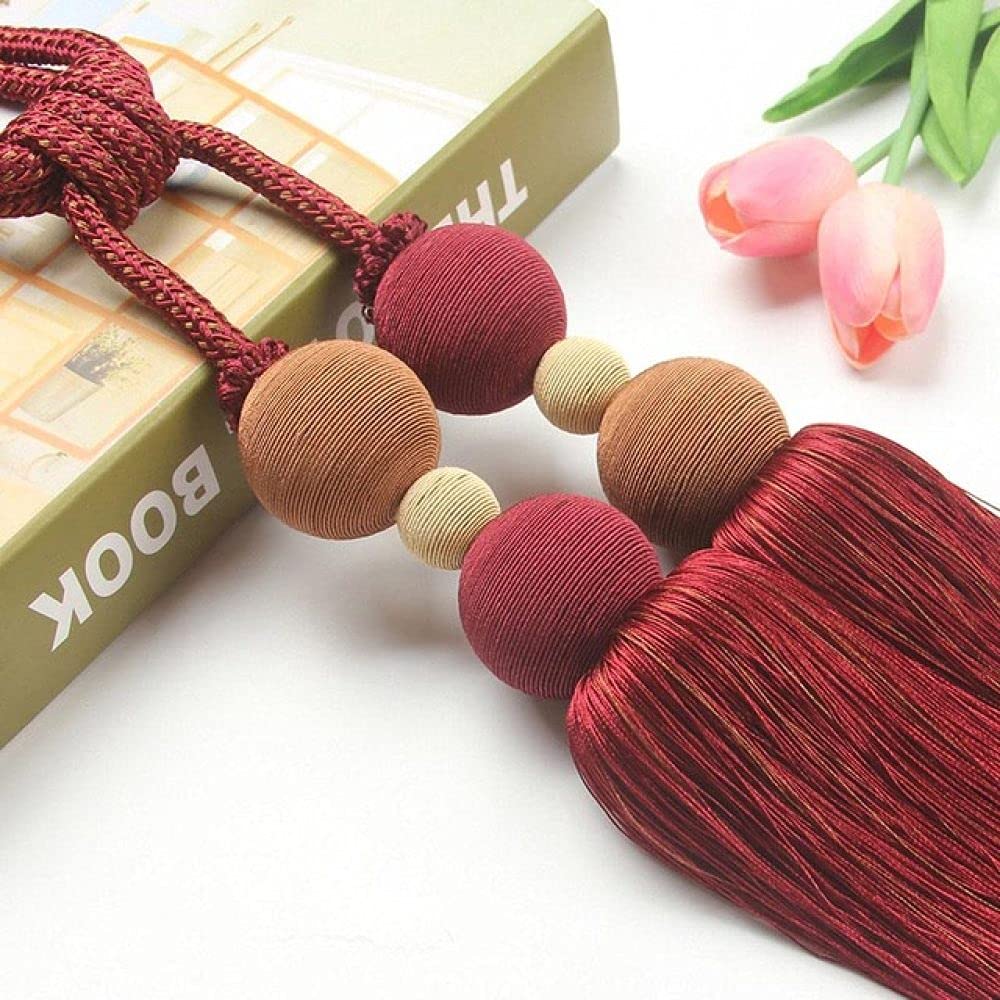 Accessoires de Rideau Solide à Pompon de Rideau, Bandages de Support d'embrasse de Rideau de Boule Suspendus, décoration de Rideau de Couleur 02